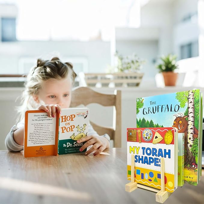 2 Pcs Wooden Kids Bookshelf, Toddler Book Display Shelves Children Book Rack - Image 5