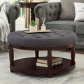 24KF Upholstered Round Coffee Table by WEMARTHOMEDECOR
