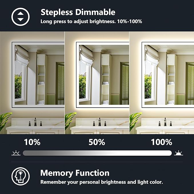 66x36 Inch LED Bathroom Mirror - Image 4