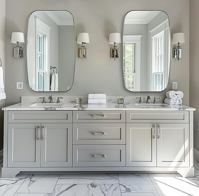 ANDY STAR Brushed Nickel Bathroom Mirror, 20x30’’ Oval Mirror - Image 4
