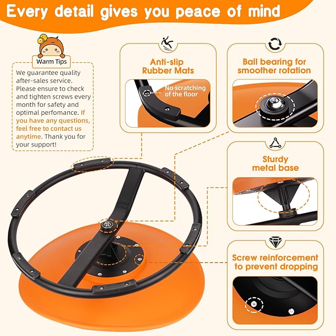 Sensory Spinning Chair for Autistic Kids, Training Body Coordination Sit and - Image 6