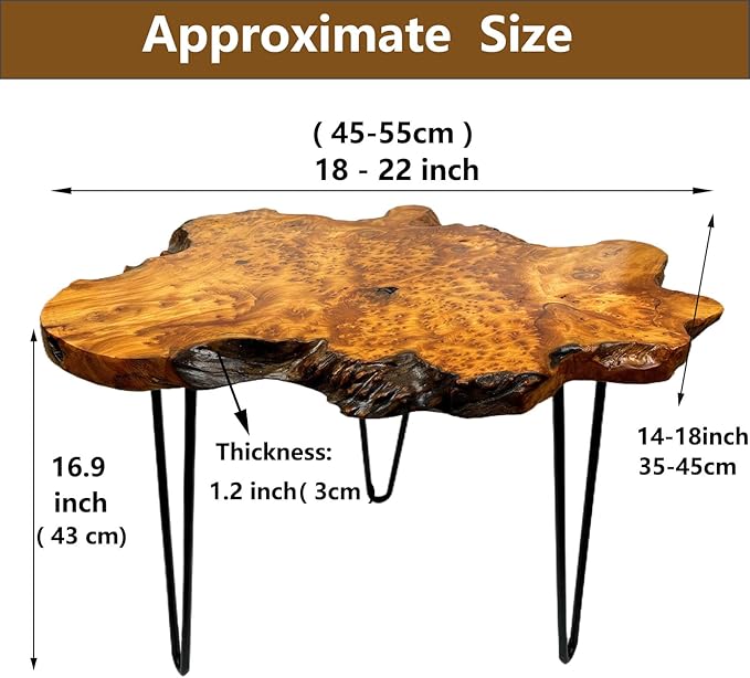 Live Edge Coffee Table, Natural Wood Coffee Table - Image 3