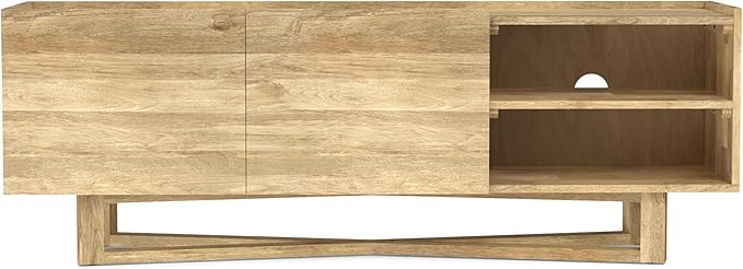 SIMPLIHOME Harrow Solid Mango Wood 60 inch Wide Contemporary Modern TV Media - Image 6