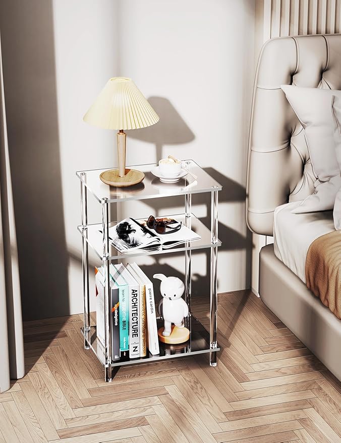 Acrylic Side Table Clear 3-Tier End Table - Image 8