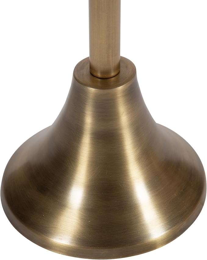 Kate and Laurel Sanzo Modern Pedestal Drink Table, Antique Brass and White - Image 7