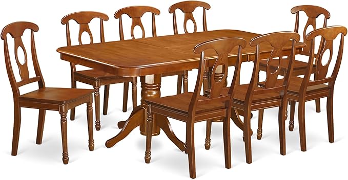 East West Furniture NANA9-SBR-W 9 Piece Kitchen Table & Chairs Set Includes a by EastWestFurniture