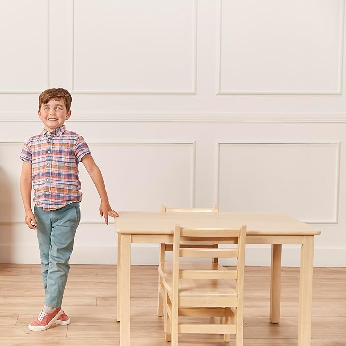 ECR4Kids 24in x 36in Rectangular Hardwood Table and Chair Set, 12in Seat Height - Image 9