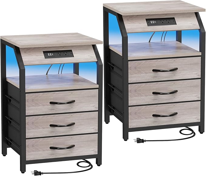 Night Stand Set of 2, Nightstands by SZLHANJZ