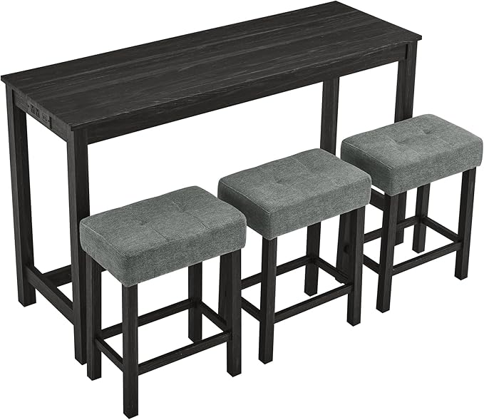 Ball & Cast 4 Piece Kitchen Dining Room Table and Chairs Set, Farmhouse Wooden - Image 8