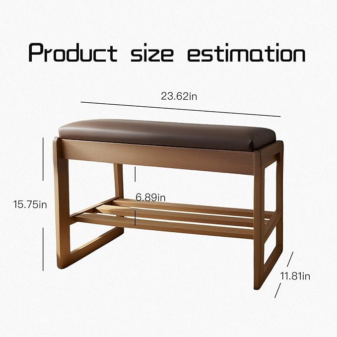 2-Tier Wood Shoe Bench with Flip-Top Storage Cabinet, Entryway Bench with Shoe - Image 2