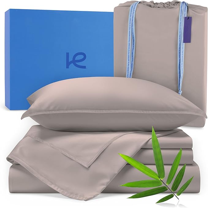 Kickoff Viscose Bamboo Sheets Twin XL Size 3-pc 100% Organic Bamboo Viscose Bed by KickoffHome