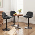 Bar Stools Set of 3, Swivel Bar Chairs, Modern Adjustable PU Leather by Unknown