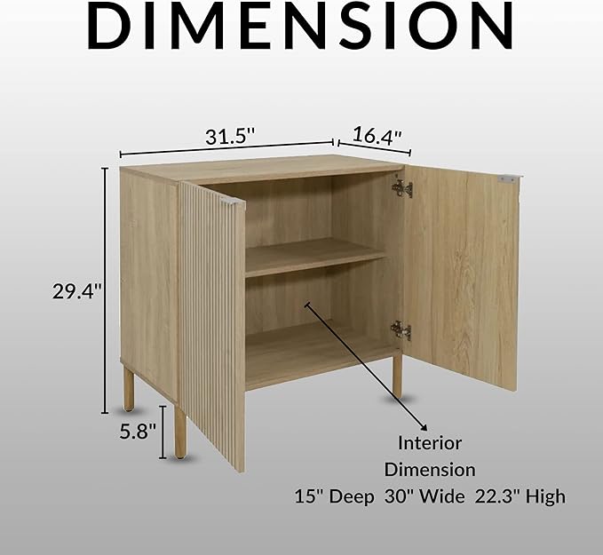 Sango Merk 2-Door Cabinet, Modern Brown Storage Cabinet - Image 3