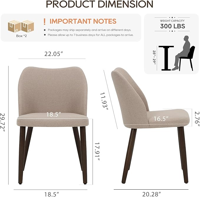 COLAMY Upholstered Dining Chairs Set of 4, Fabric Dining Room Kitchen Chairs - Image 6