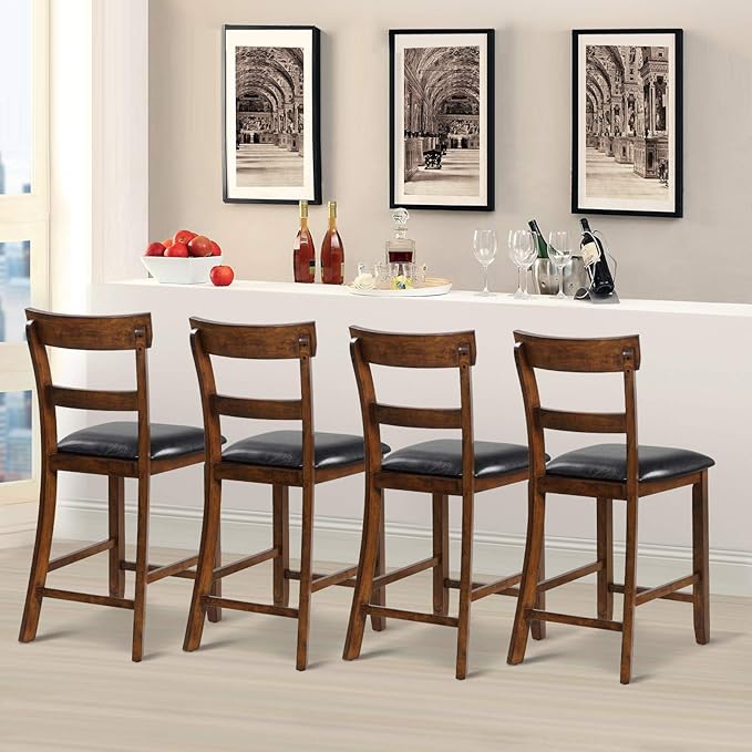 COSTWAY Barstools Set of 4, 25.5-Inch Counter Height Chair - Image 4