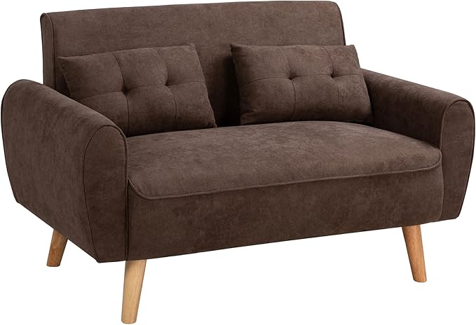 Shintenchi Small Modern Loveseat Couch Sofa, Mid Century Fabric Upholstered - Image 7