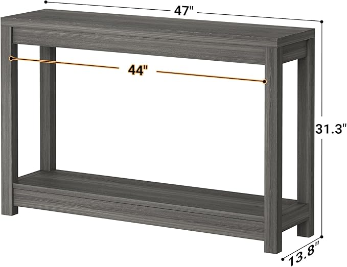 47" Farmhouse Wood Entryway Table Narrow Console Table - Image 3