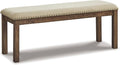Signature Design by Ashley Moriville Casual Rustic Upholstered Dining Bench by SignatureDesignbyAshley