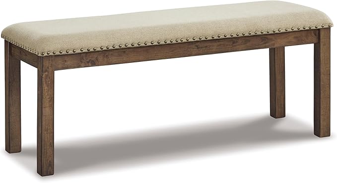 Signature Design by Ashley Moriville Casual Rustic Upholstered Dining Bench by SignatureDesignbyAshley