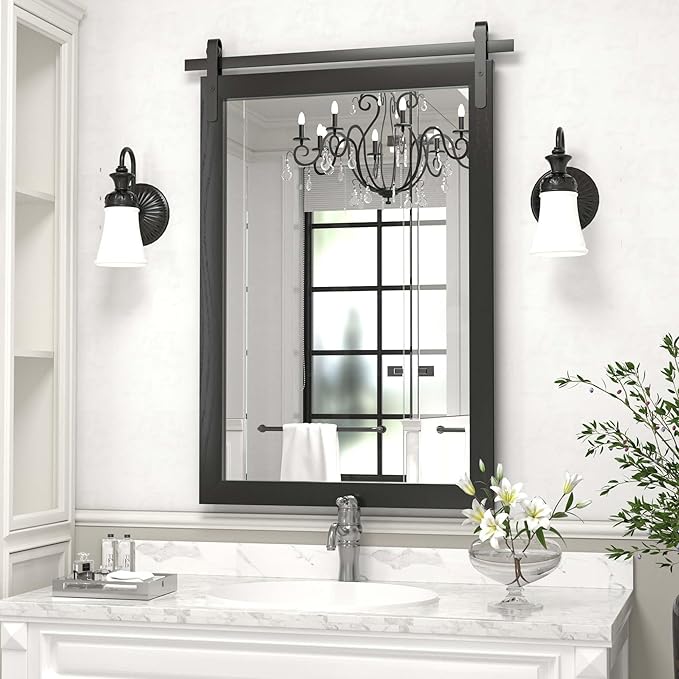 Black Farmhouse Mirror - Image 2