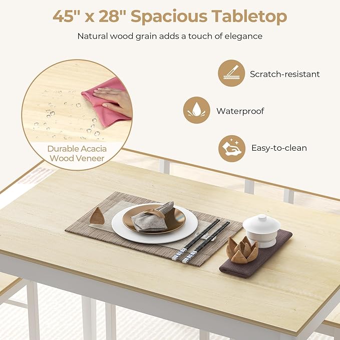 Giantex Dining Table Set for 4, Dining Room Table Set for 4, Breakfast Nook - Image 2