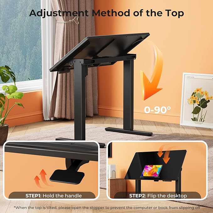 Glass Standing Desk，35inch Whole Piece Rolling Sit Stand Table - Image 6