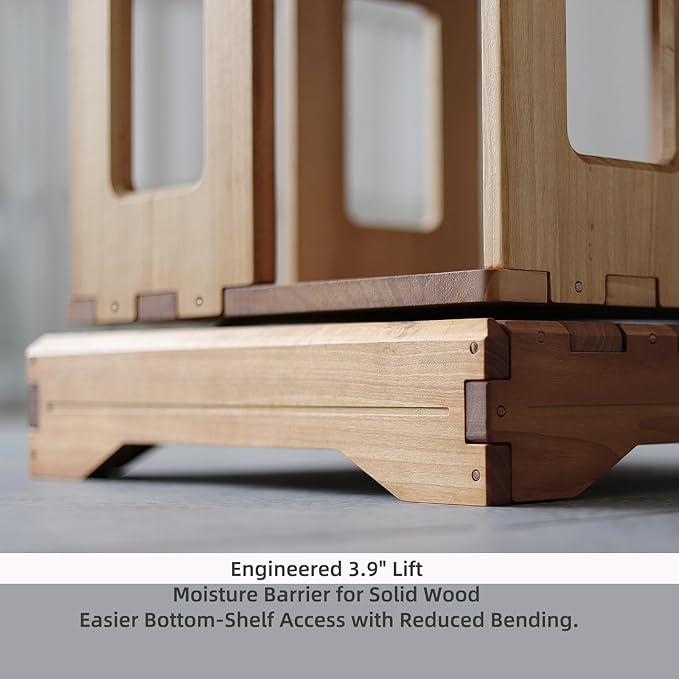 Wooden Rotating Bookshelf, Larger Solid Wood Revolving Bookcase, 360°Spinning - Image 4