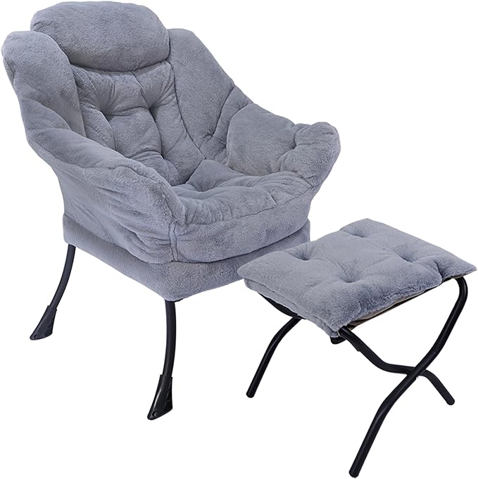 Lazy Chair with Folding Ottoman, Living Room Chairs, Accent Contemporary Lounge - Image 3