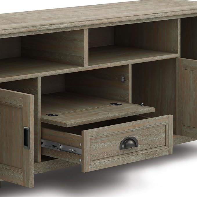 SIMPLIHOME Burlington SOLID WOOD 72 inch Wide Transitional TV Media Stand in - Image 6