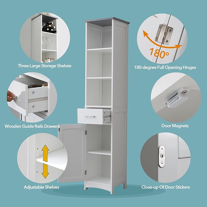 Tall Bathroom Storage Cabinet - Image 7