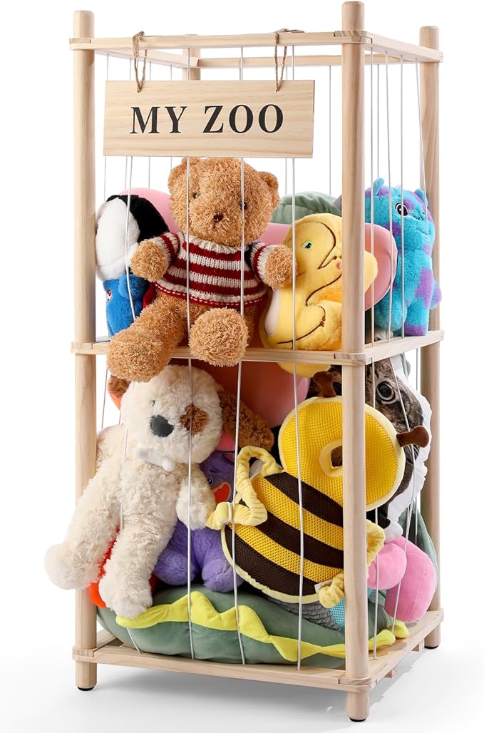 Stuffed Animal Storage Zoo, Wooden Stuffed Animal Organizer by GLDZI