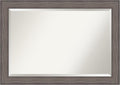 Amanti Art Grey Wall Mirror 29x41 Country Barnwood Rectangle Bathroom Mirror by AmantiArt