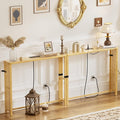 2 Pack Narrow Console Table Bamboo, 78.8" Long Entryway Tables by EZ2LIVE