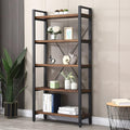 5 Tier Bookcase, Solid Wood Bookshelf Rustic Vintage Industrial Etagere Bookcase by WH-AOERPUMY