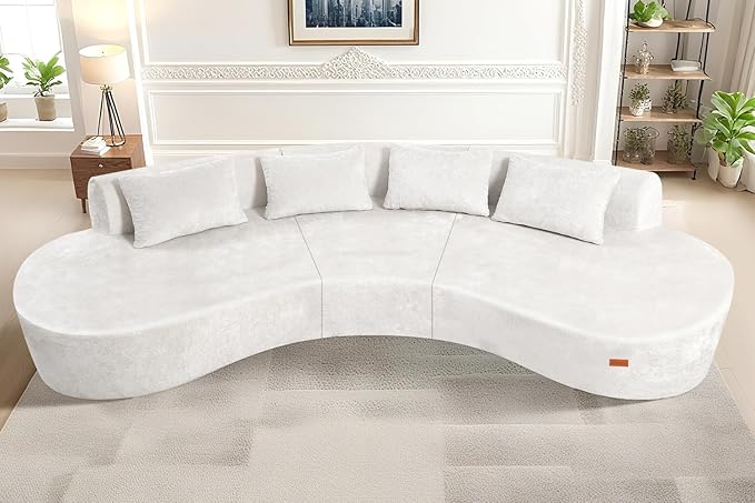 Homguava 130'' Modular Sectional Sofa, Curved Modern Sofa - Image 4