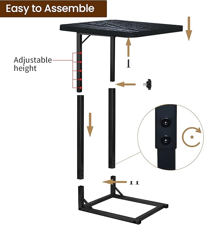 Premium Adjustable C Shaped End Table, Mini Side Tables - Image 4