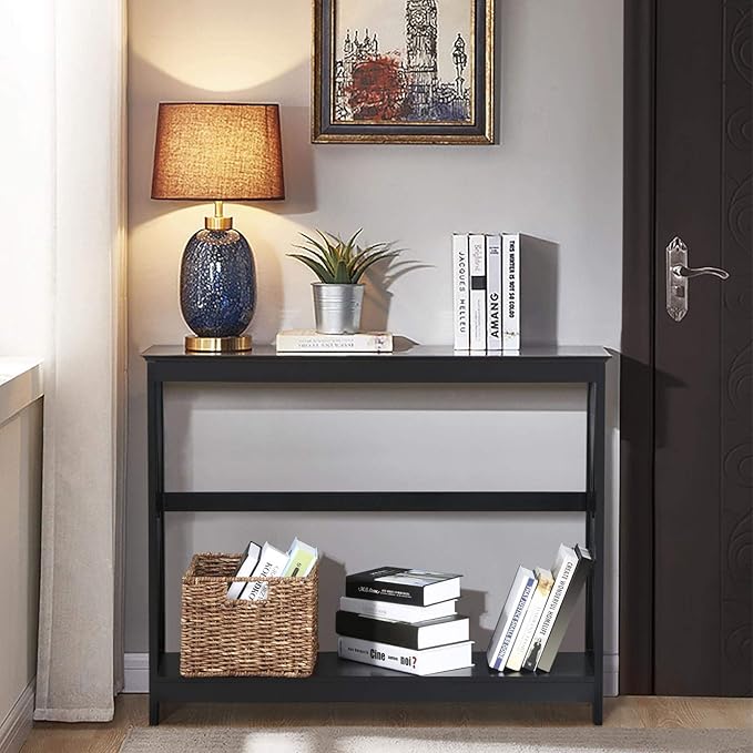 Yaheetech Console Table for Entryway, 2 Tier Entryway Table Bookshelf Accent - Image 9