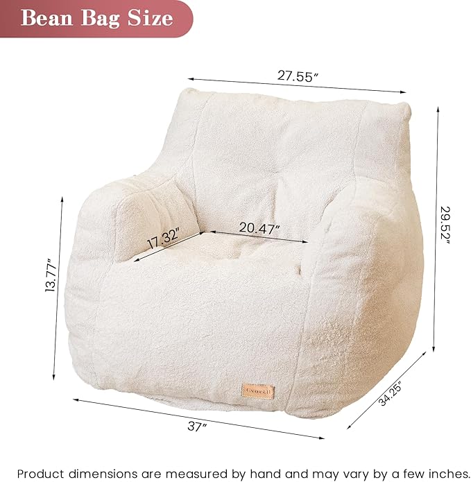 Bean Bag Chair with Filler, Bean Bag Sofa with Tufted Soft Stuffed Filling - Image 2