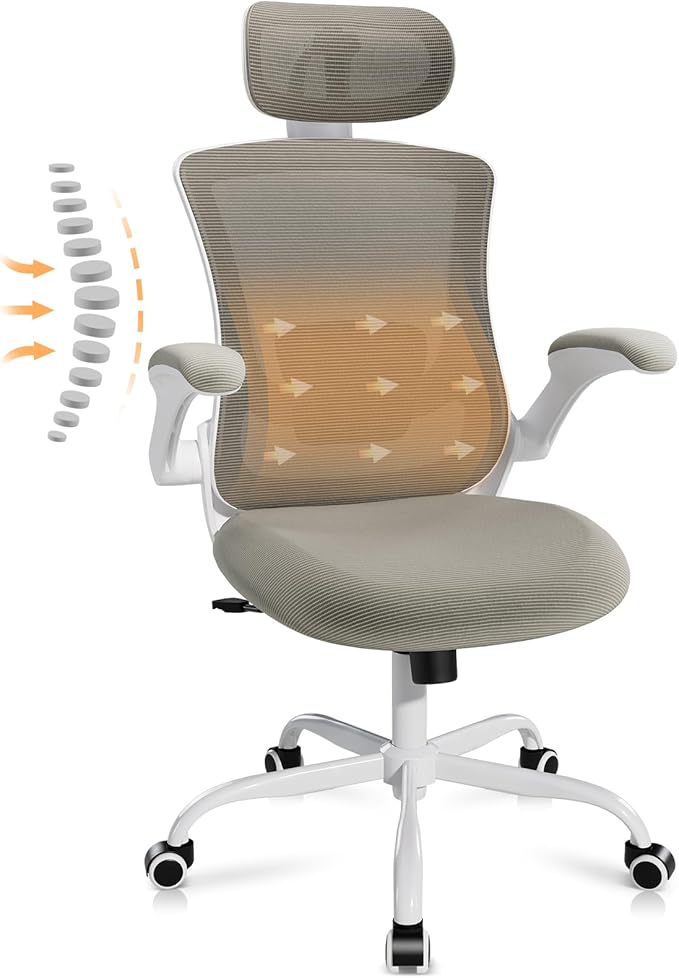 Ergonomic Office Chair with Adjustable Lumbar Support & Headrest, High Back - Image 10