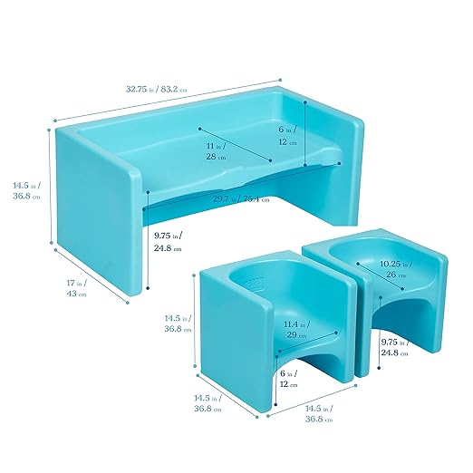 ECR4Kids Tri-Me Table and Cube Chair Set - Image 2