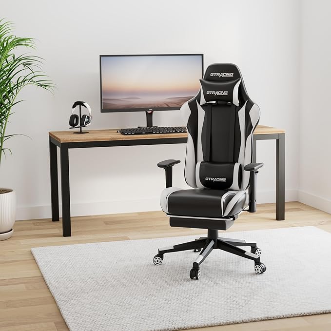 GTRACING Gaming Chair with Footrest, Ergonomic Computer Game Desk Chair - Image 2