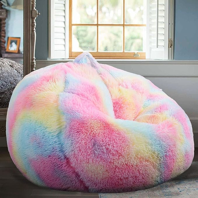 Fluffy Bean Bag Chair, 3FT Round Memory Foam Filled Bean Bag - Image 7