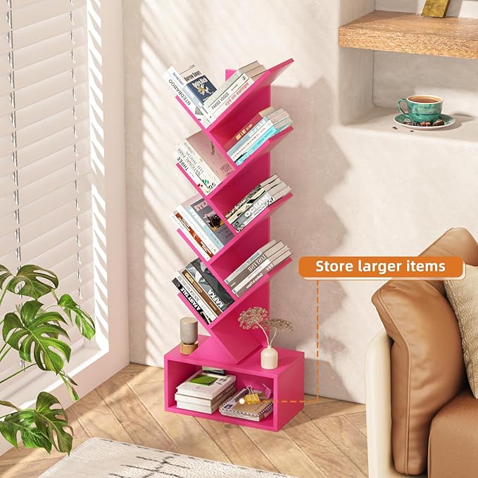 9 Tier Tree Bookshelf, Christmas Green Bookcase - Image 5