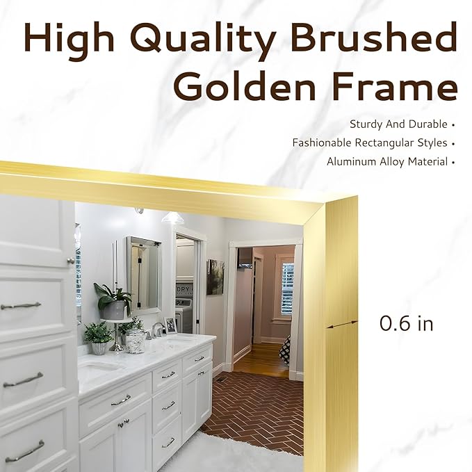 Bathroom Mirror 24"x36", Rectangle Wall Mirror Mounted, Rust-Resistant - Image 3