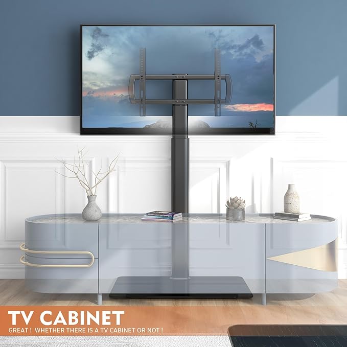 Universal Floor TV Stand with Mount 80 Degree Swivel Height Adjustable and - Image 7