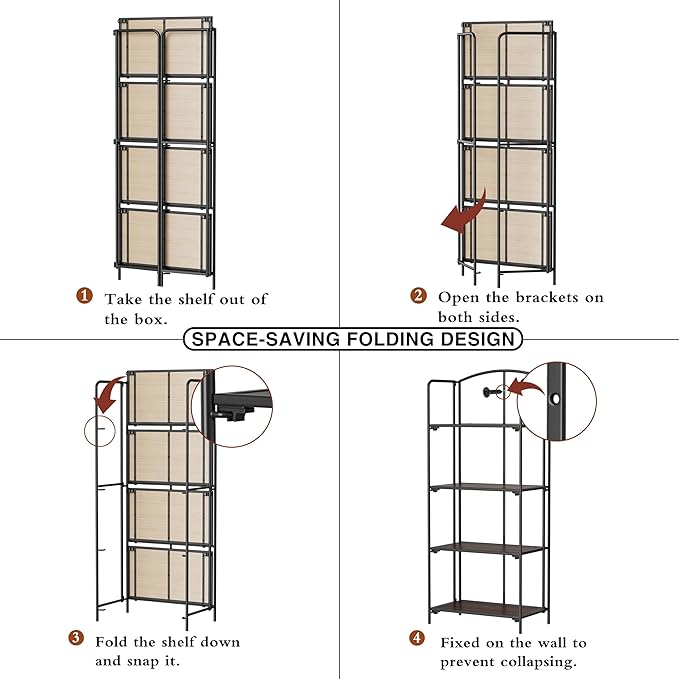 Crofy No Assembly Folding Bookshelf - Image 5