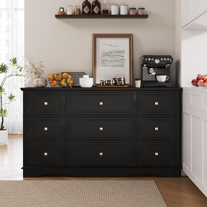 9-Drawer Dresser, Modern Farmhouse Furniture Organizer, Bedroom Storage Cabinet - Image 9