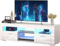 White TV Stand for 50/55 Inch, Entertainment Center by SANYOAC