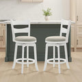 Armen Living Blair 26 in. Matte White Counter Height Rubberwood Swivel Barstool by ArmenLiving