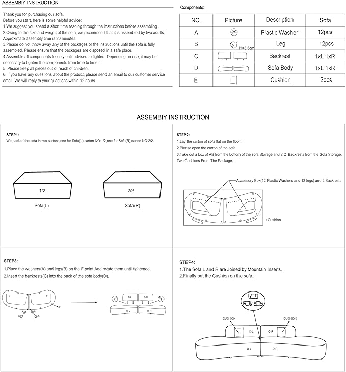 Container Furniture Direct 132" Curved Sofa - Image 10